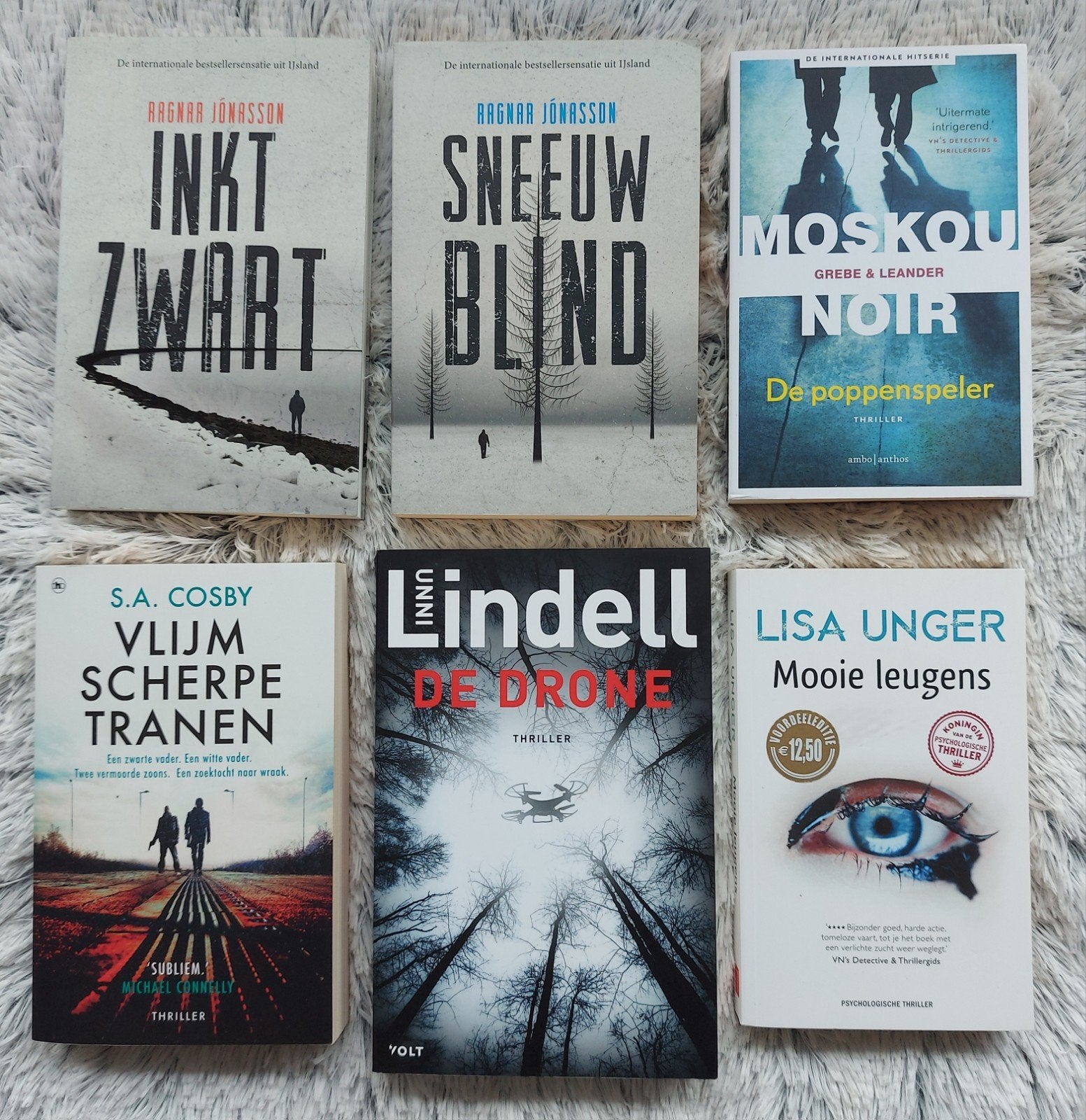 Thrillerpakket met o.a. S.A. Cosby, Ophalen of Verzenden, Zo goed als nieuw, S.A. Cosby, Lindell, Unger, Grebe & Leander, Ragnar Jónasson
