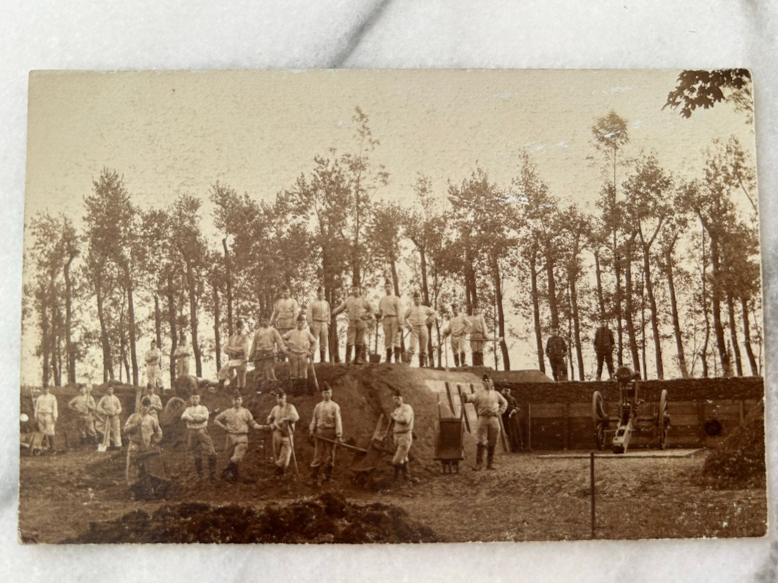 Fotokaart Nederlands leger fort stelling bouw, Ophalen of Verzenden, Voor 1940, Zo goed als nieuw, Overige onderwerpen