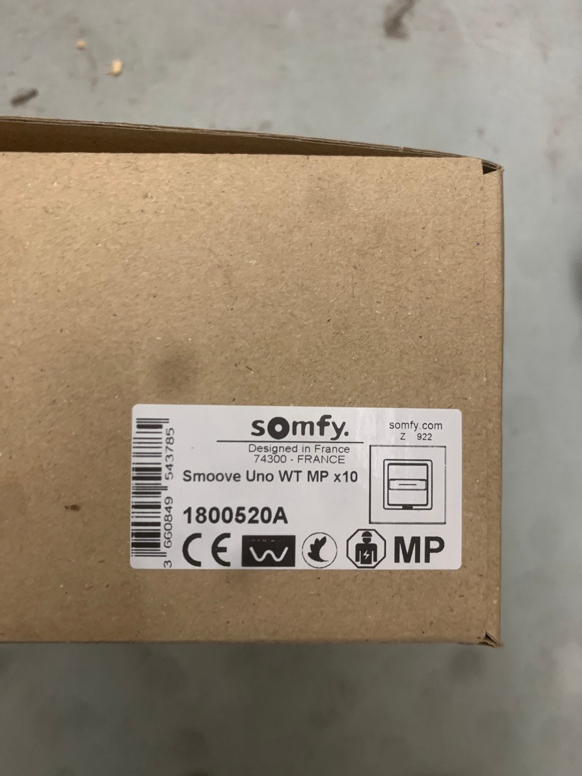 Somfy Smoove Uno WT MP x10 schakelaars, Ophalen of Verzenden, Nieuw, Overige merken, Schakelaar