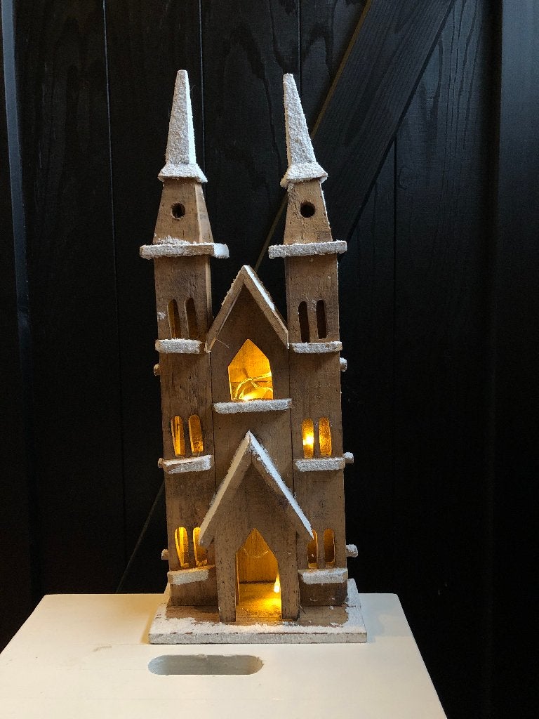 Houten kerktoren met verlichting, Ophalen of Verzenden, Gebruikt