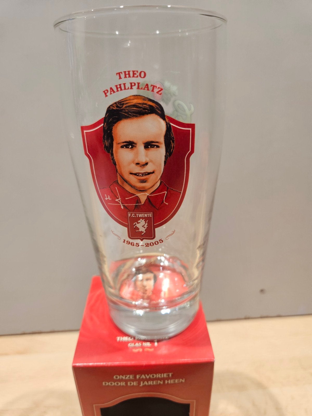 FC Twente Theo Pahlplatz Grolsch Glas - Onze Favoriet, Ophalen of Verzenden, Nieuw