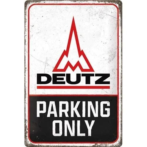 Deutz tractor parking only relief reclamebord van metaal, Verzamelen, Ophalen of Verzenden, Nieuw, Auto's