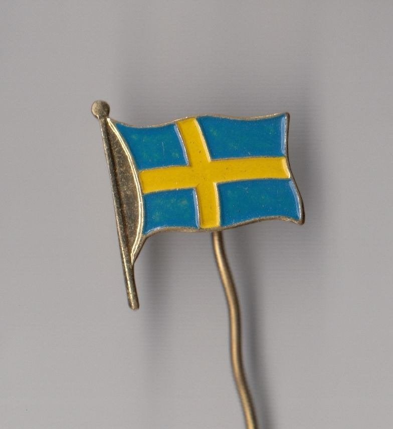 Zweden Vlag B speldje, Gebruikt, Niet vindbaar, Niet vindbaar, Speldje of Pin