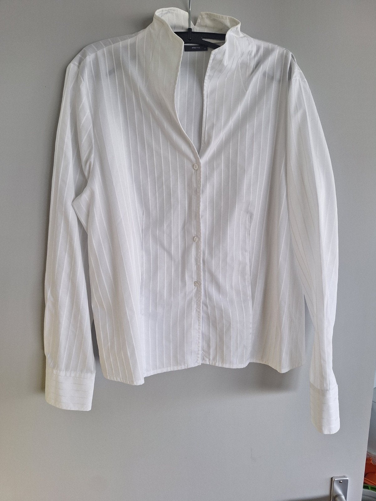 Eterna witte blouse met opstaand kraagje - Maat 44, Wit, Maat 42/44 (L), Ophalen of Verzenden, Eterna