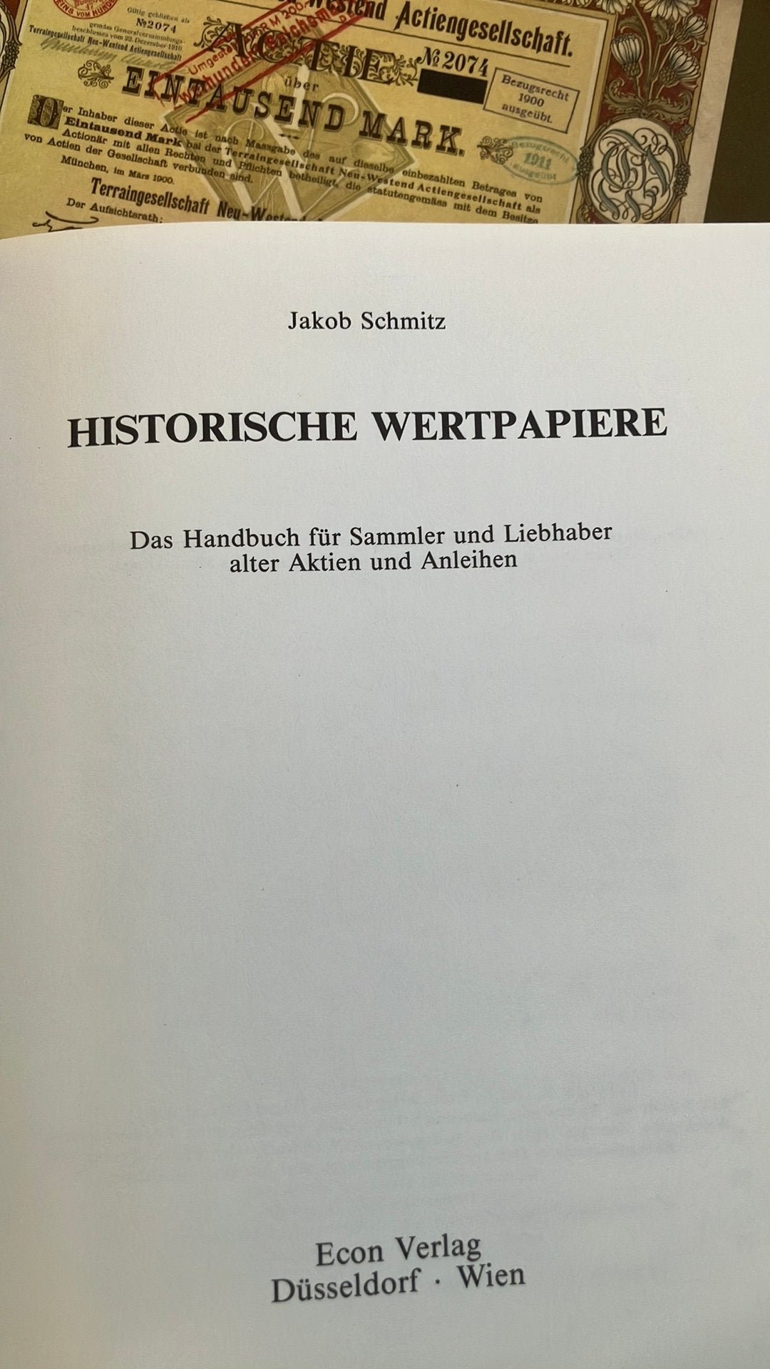 Historische wert-papiere auteur Jakob Schmitz, Ophalen of Verzenden, Gelezen, Overige onderwerpen