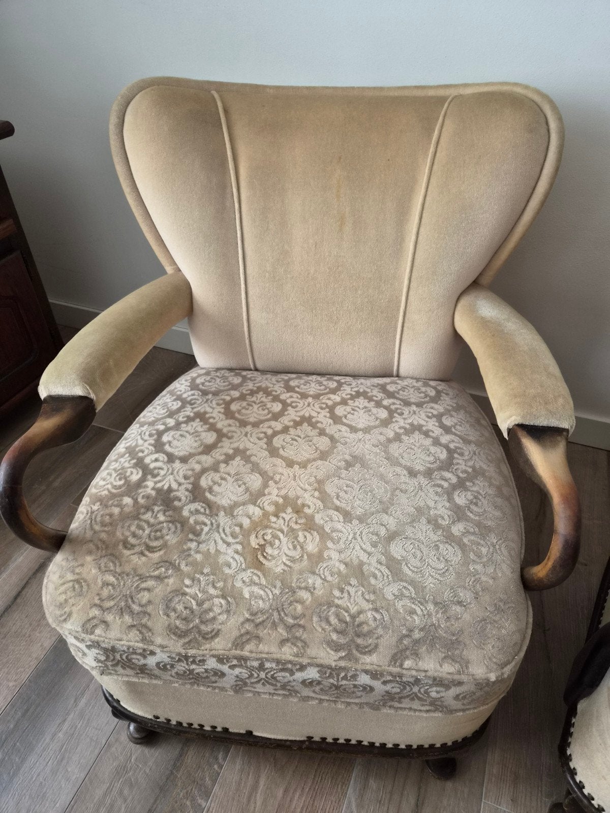 Set van 2 vintage fauteuils queen ann, Antiek en Kunst, Antiek | Meubels | Stoelen en Banken, Ophalen