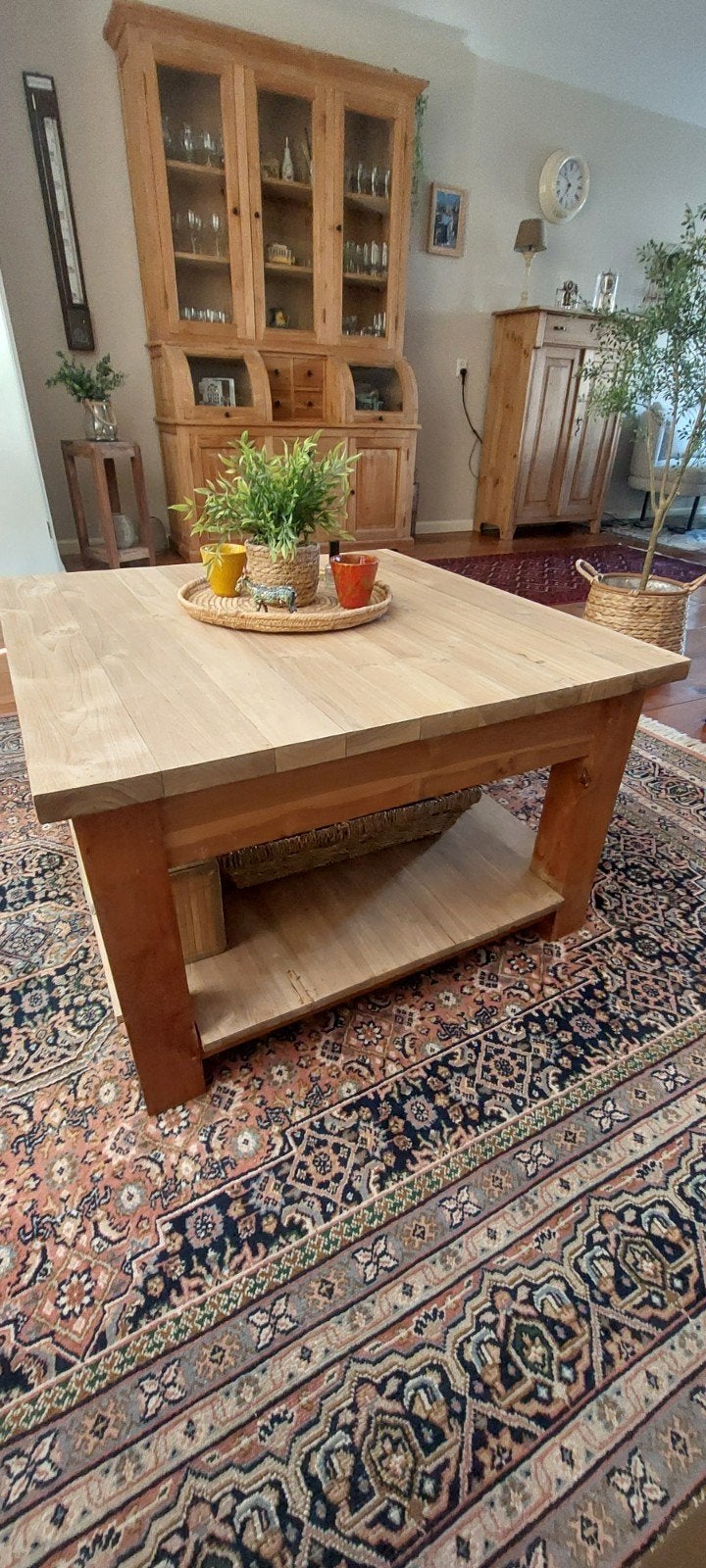 Leuke onbehandelde teak salontafel met lade, Ophalen, Gebruikt, 50 tot 100 cm, 50 tot 100 cm
