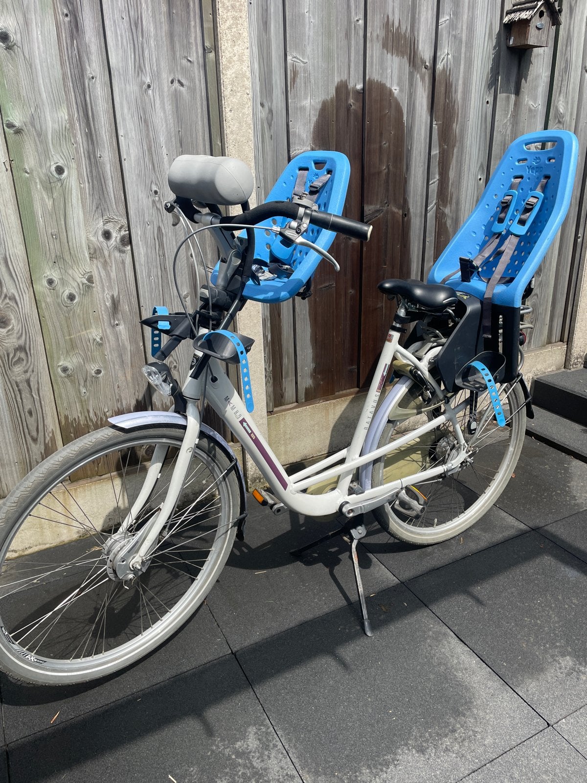 Batavus Mambo mamafiets met Yepp zitjes, Ophalen, Batavus, Trommelrem, 53 tot 56 cm