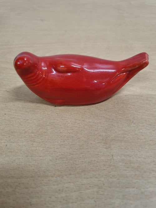 Beeld zeehond rood aardwerk, Ophalen of Verzenden