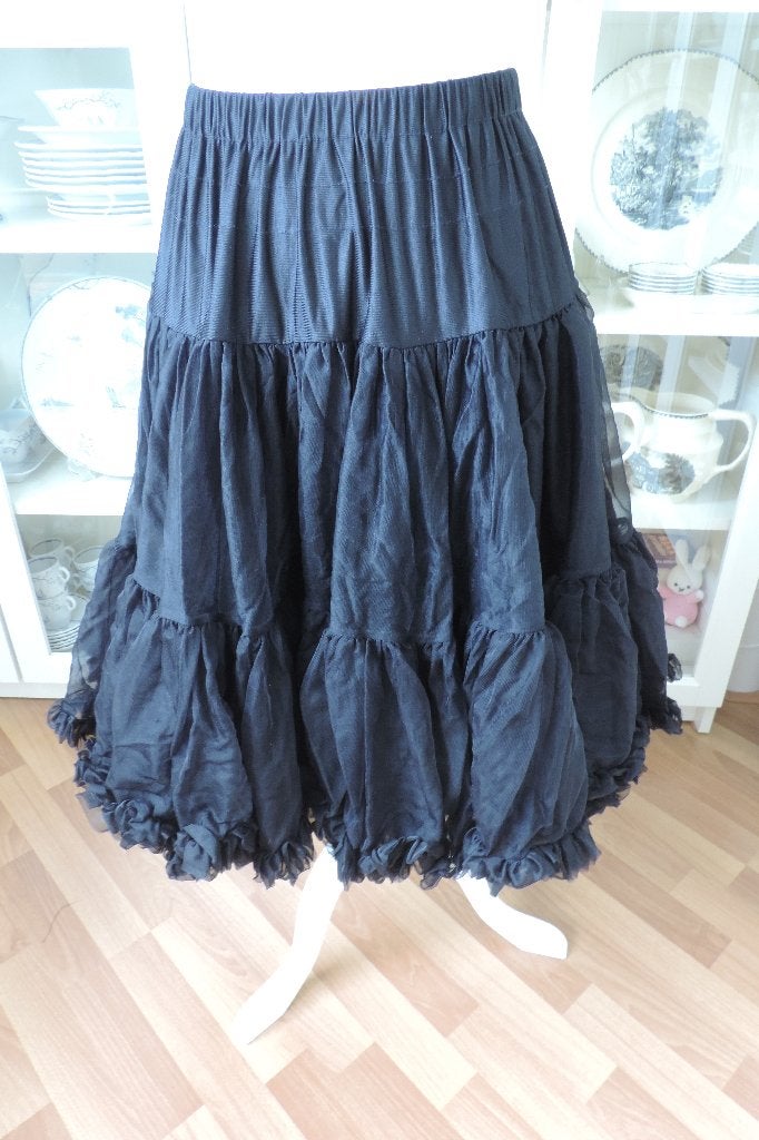 Nieuwe zwarte petticoat maat M/L, Zwart, Banned retro, Nieuw, Onder de knie