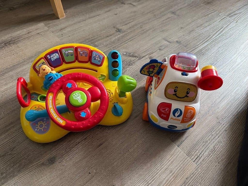 Toet toet auto stuurtje en politie auto, Ophalen of Verzenden, Gebruikt, 6 maanden tot 2 jaar
