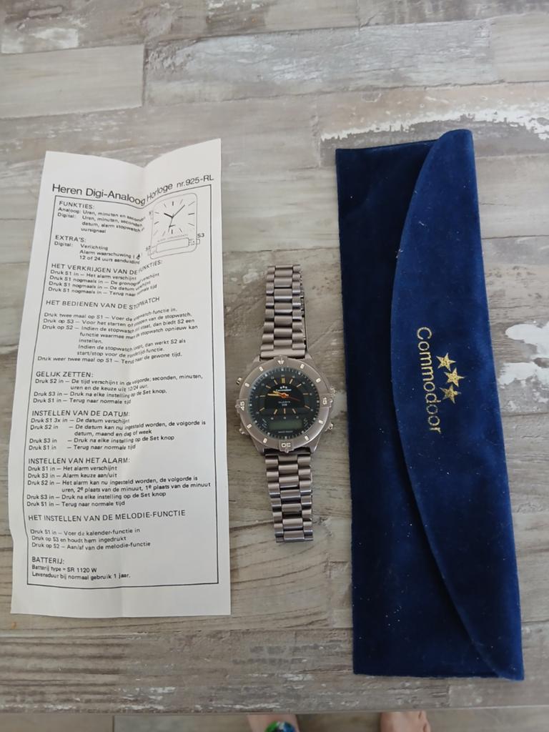 Commodoor Heren Digi-Analoog Horloge nr 925-RL, Sieraden, Tassen en Uiterlijk, Horloges | Heren, Gebruikt, Polshorloge, Overige merken