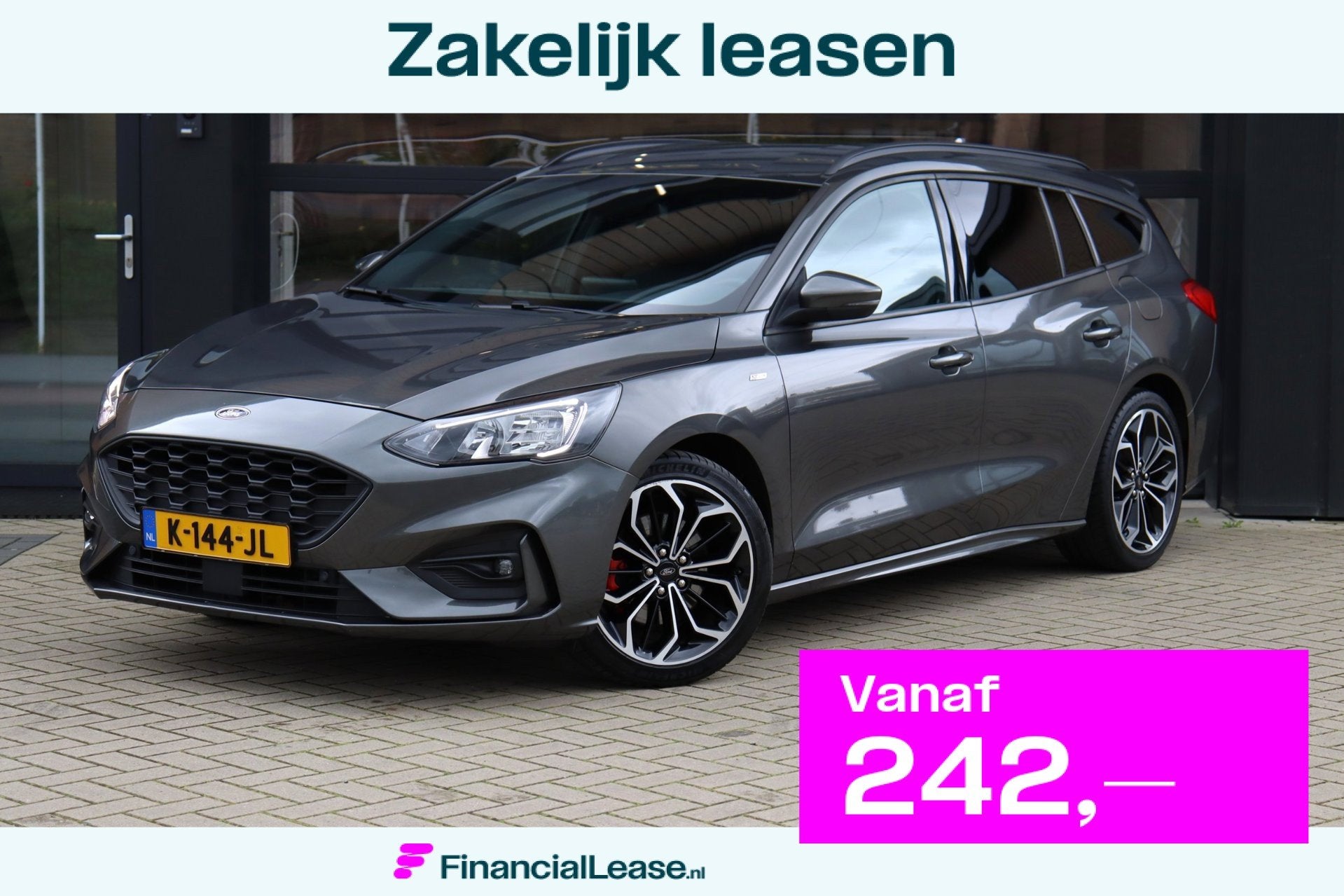 Ford Focus Wagon 1.0 EcoBoost Titanium ST X Business | NAP |, Gebruikt, Blauw, Origineel Nederlands, 3 cilinders