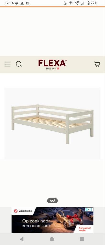 Flexa bed 1 p. White wash, Ophalen, Gebruikt, 90 cm, Eenpersoons
