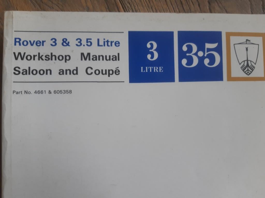 Rover 3 & 3.5 Litre – Originele Workshop Manual(4661/605358), Ophalen of Verzenden
