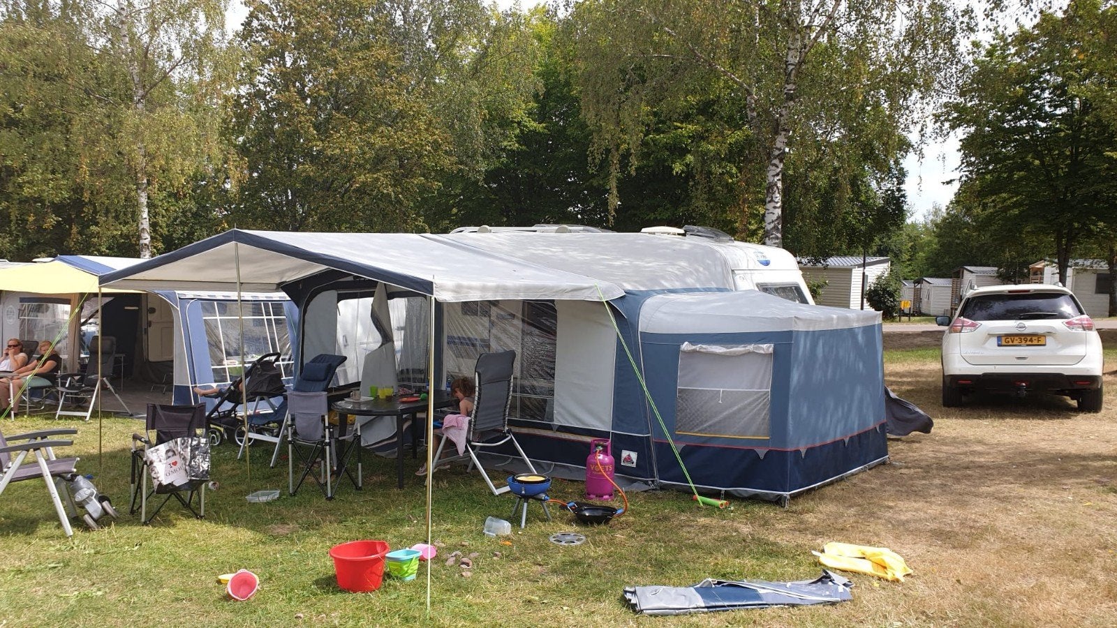 Voortent met uitbouw-slaaptentje, Ophalen, Gebruikt