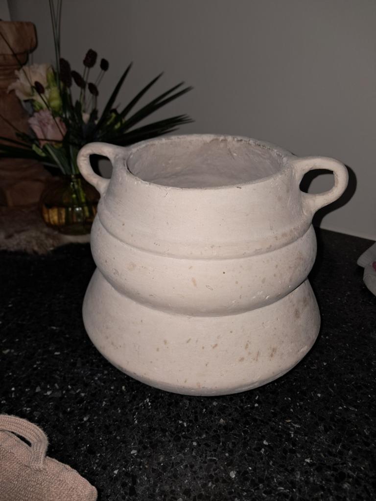 Lepelpot, Beige, Ophalen of Verzenden, Overige materialen, Overige merken