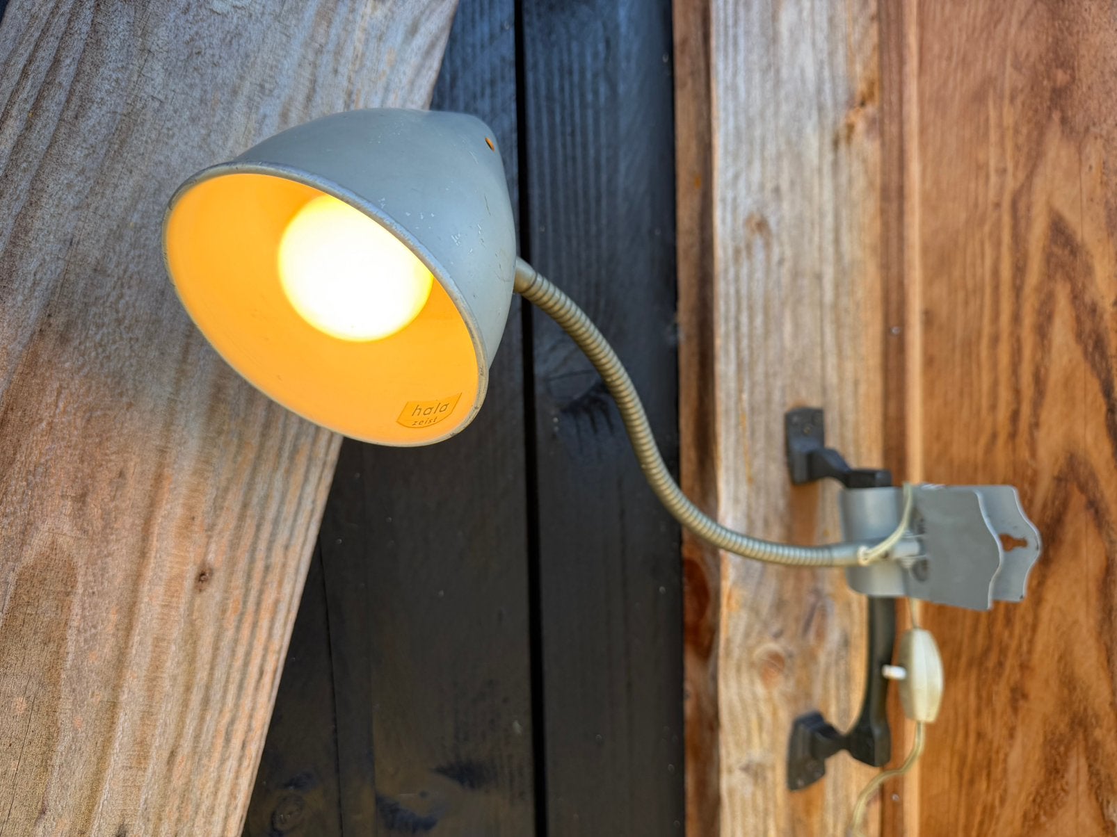 Vintage Hala Zeist Ukkie klemlamp knijplamp lamp, Ophalen, Gebruikt, Overige typen, Met schakelaar