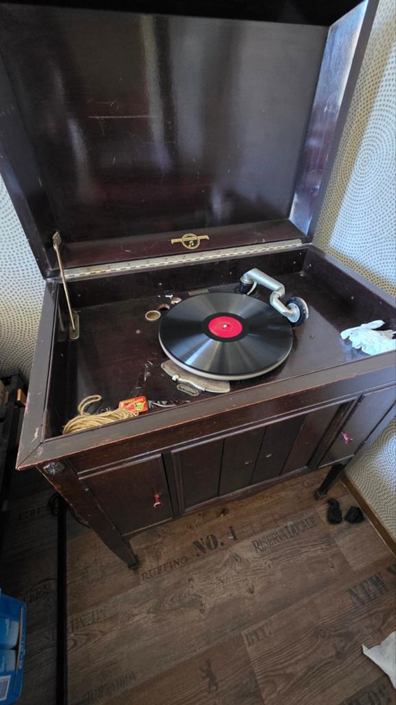 Antieke Platenspeler met Houten Kast - Vintage Decor, Ophalen of Verzenden, Gebruikt, Platenspeler, Overige merken