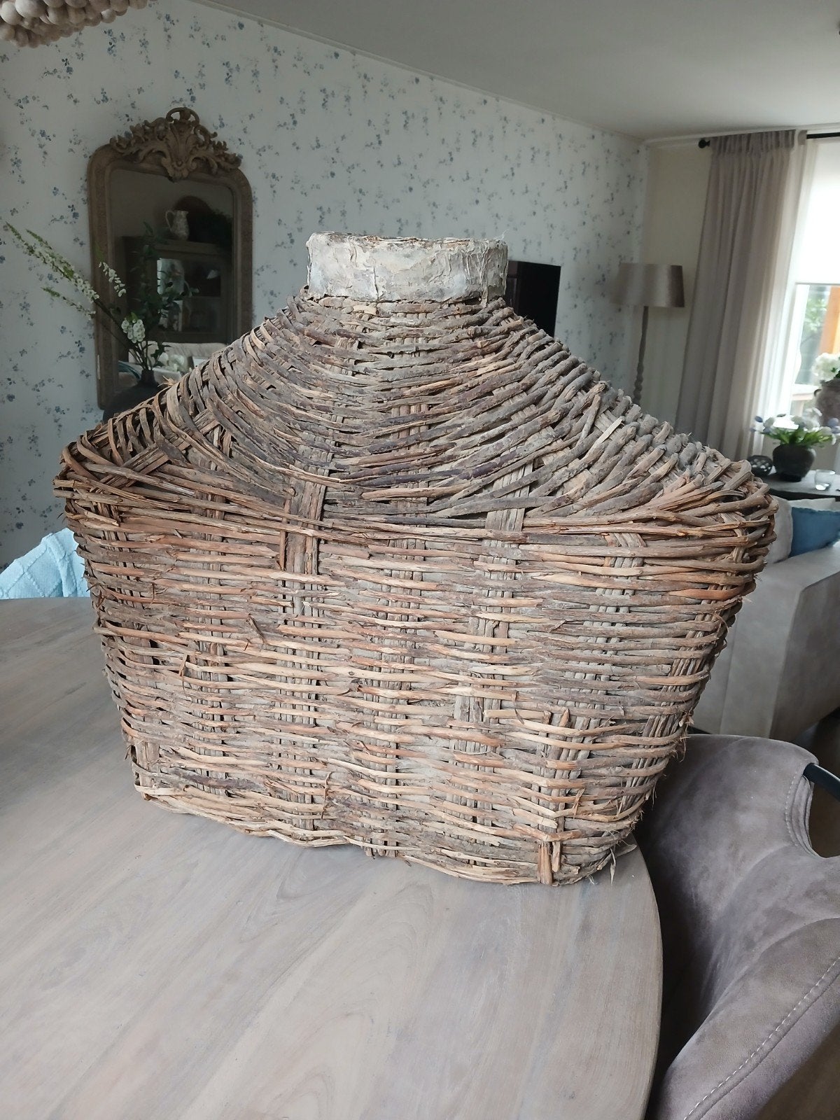 stoer, landelijk, leemmand, vissersmand., Ophalen, Rechthoekig, Riet