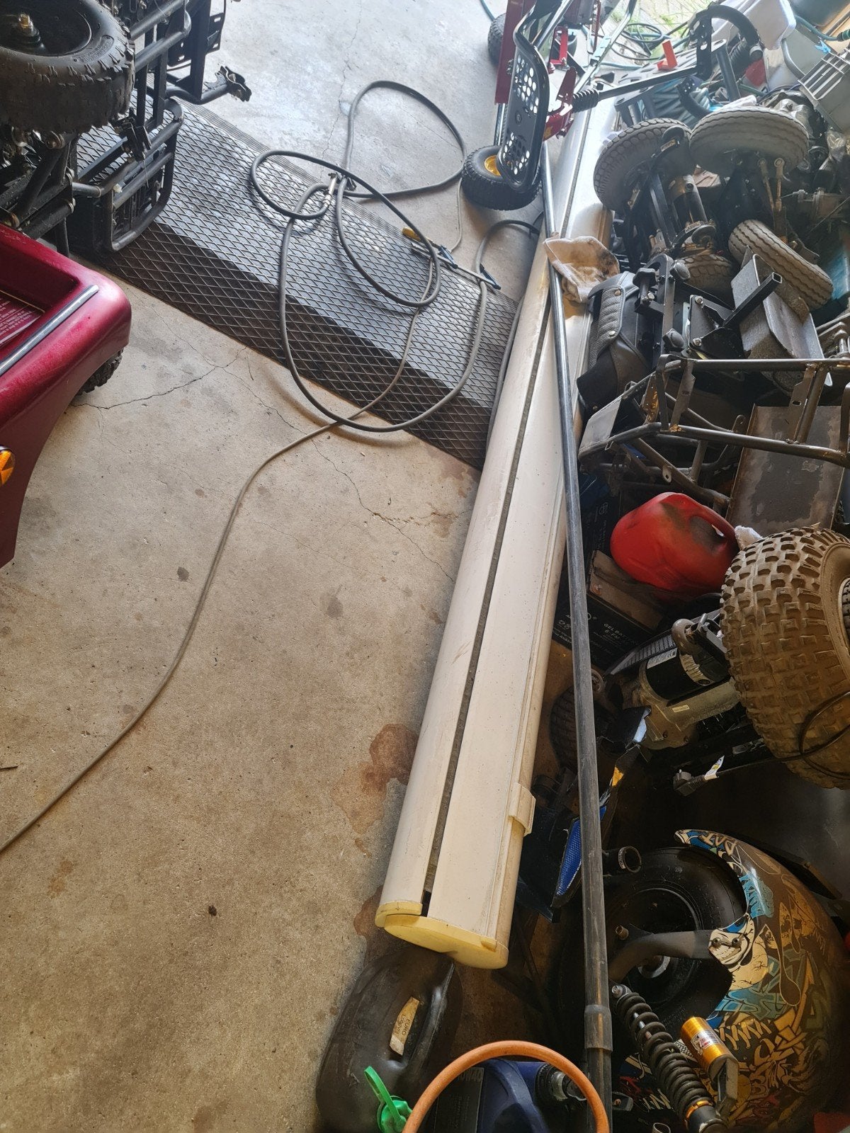 Zonnescherm met afstandsbediening 3m breed, Tuin en Terras, 150 tot 300 cm, Ophalen, Knikarmscherm
