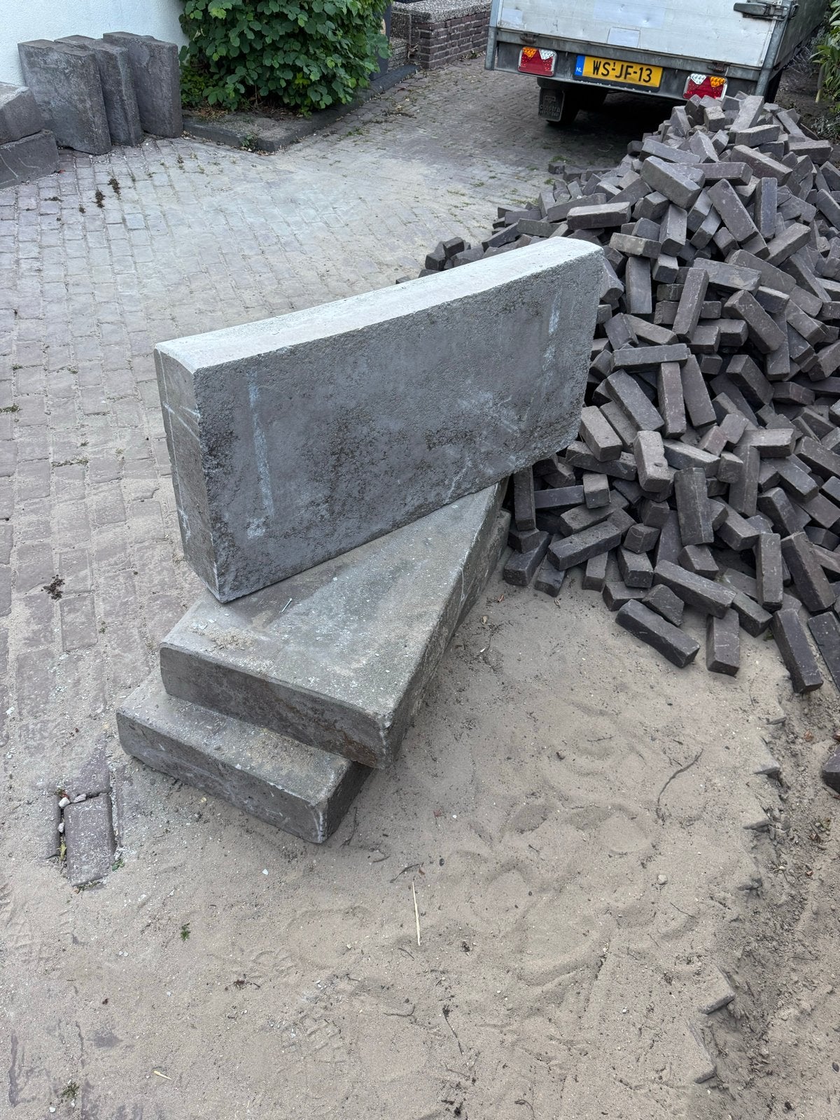 Betonnen elementen met ronding - 96x50x17 cm, Tuin en Terras, Ophalen, Overige materialen, Gebruikt, Overige typen