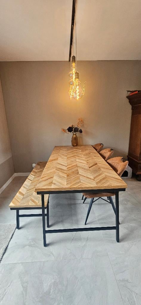 Eetkamerset, Ophalen, Gebruikt, Teakhout, 200 cm of meer