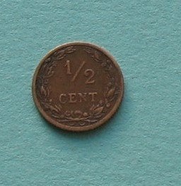 1/2 cent 1906 Wilhelmina, Ophalen of Verzenden, Koningin Wilhelmina, Overige waardes, Losse munt