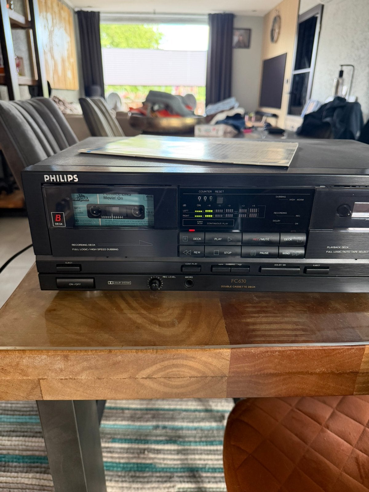 Philips fc 630 cassettedeck dubbel, Ophalen of Verzenden, Philips