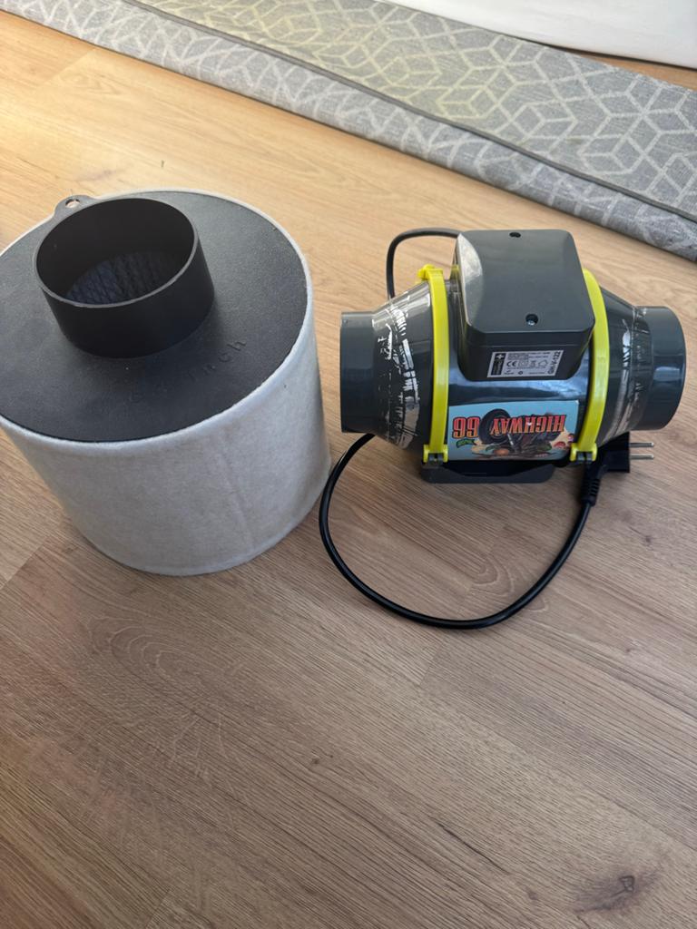 Afzuiger en koolstoffilter set - Garden HighPro, Ophalen, Zo goed als nieuw