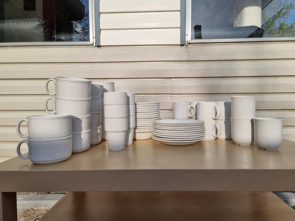 Vintage John Tams Hema Keramiek Serviesset, Ophalen, Gebruikt, Keramiek, Effen