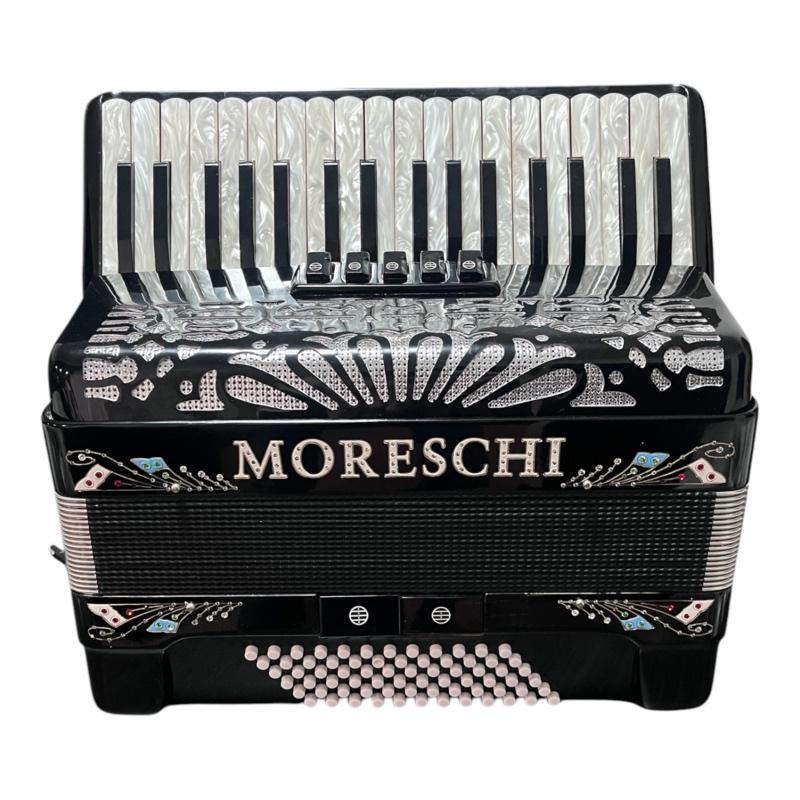 Moreschi 72 bas 3 korig full deco, Muziek en Instrumenten, Accordeons, Overige merken, 72-bas, Met koffer, Zo goed als nieuw
