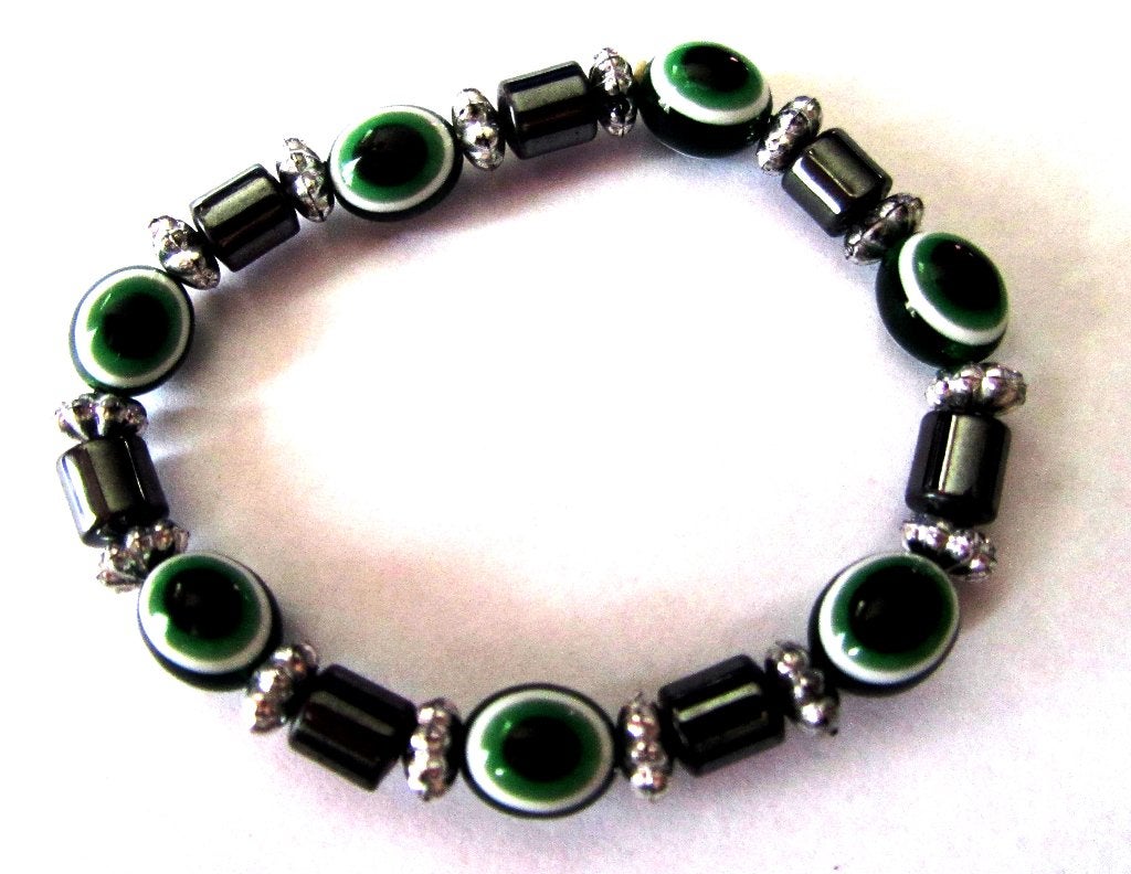 Mooie boze oog groene Murano glas armband, Verzenden, Zo goed als nieuw, Groen