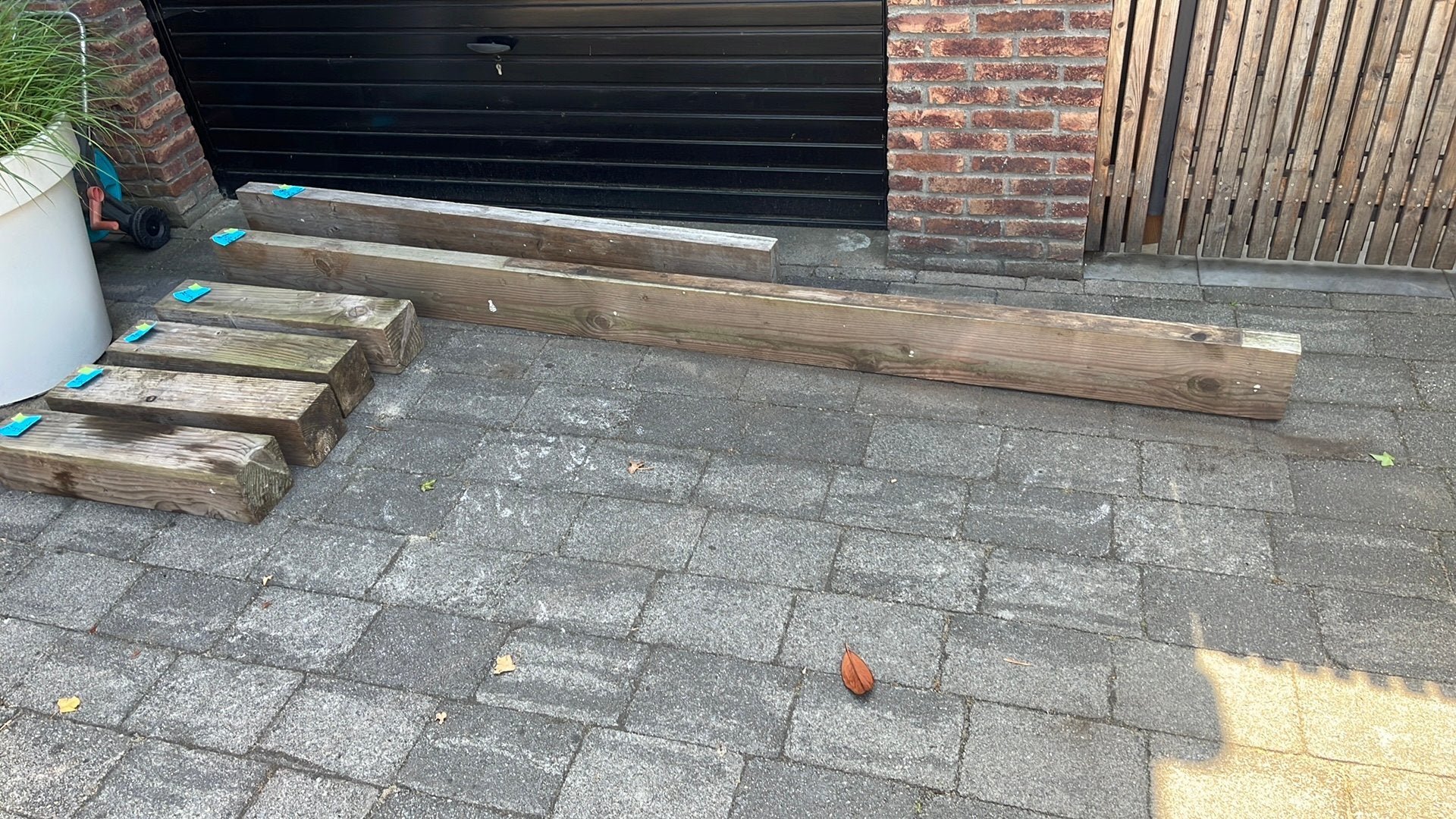 Douglashout, Tuin en Terras, Palen, Balken en Planken, Ophalen, Zo goed als nieuw, 250 cm of meer, Balken