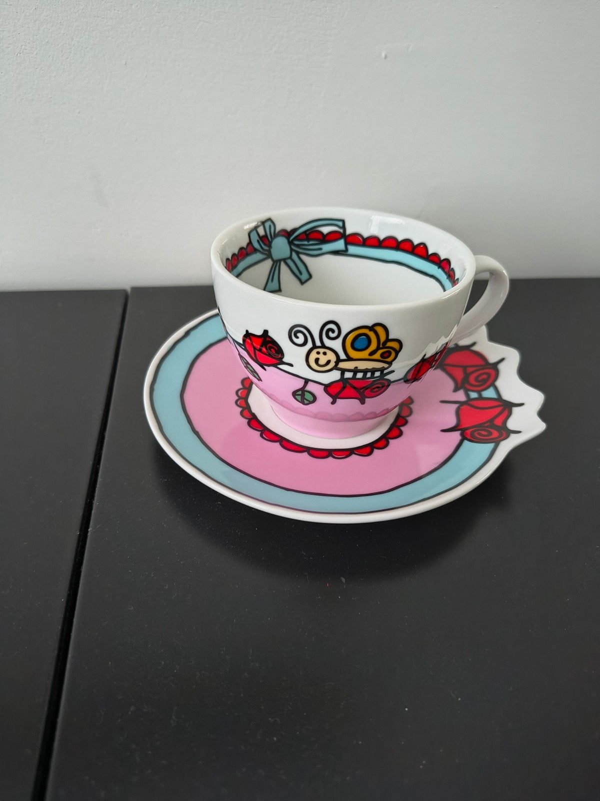 cappuccino/koffiekopje met schotel nieuw Babette Harms, Ophalen of Verzenden, Porselein, Overige stijlen, Kop(pen) en/of Schotel(s)