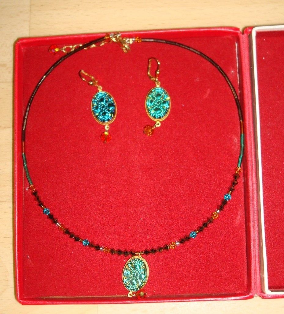 leuke ketting en oorbellen NIEUW zie foto's, Verzenden, Nieuw, Overige materialen
