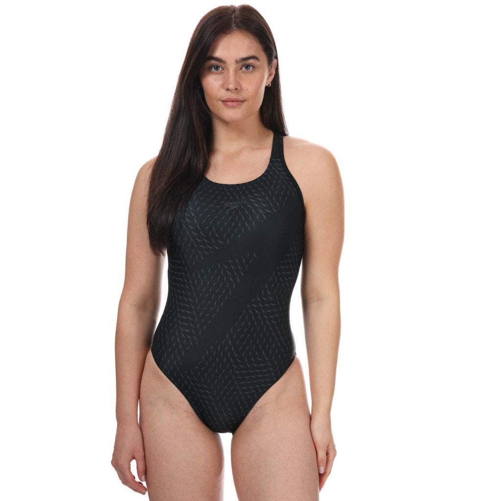 Nieuw Speedo W Boom Logo Racerback badpak Black-Gray, Zwart, Info@allsport-group.com, All Sport NV, Nieuw