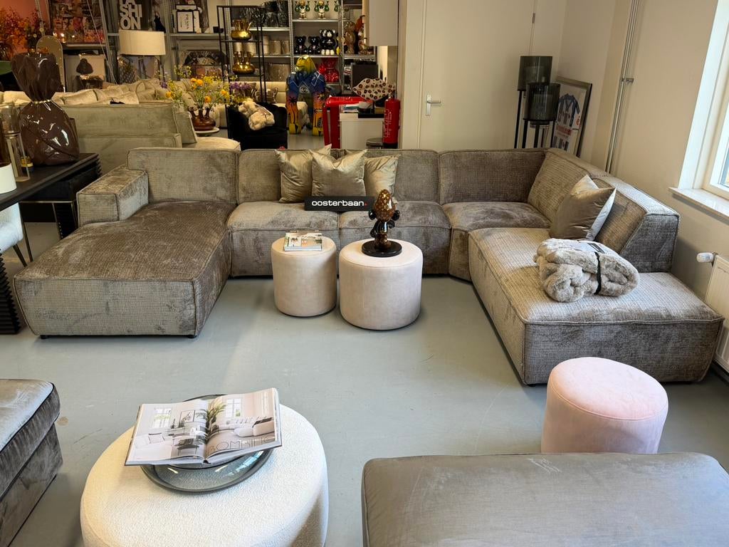 Luxe Velvet Teddy U-bank Richard 200x370x240cm NIEUW Uniek, Huis en Inrichting, Oosterbaan, Info@oosterbaanwonen.nl, Venus 31 8448CE Heerenveen