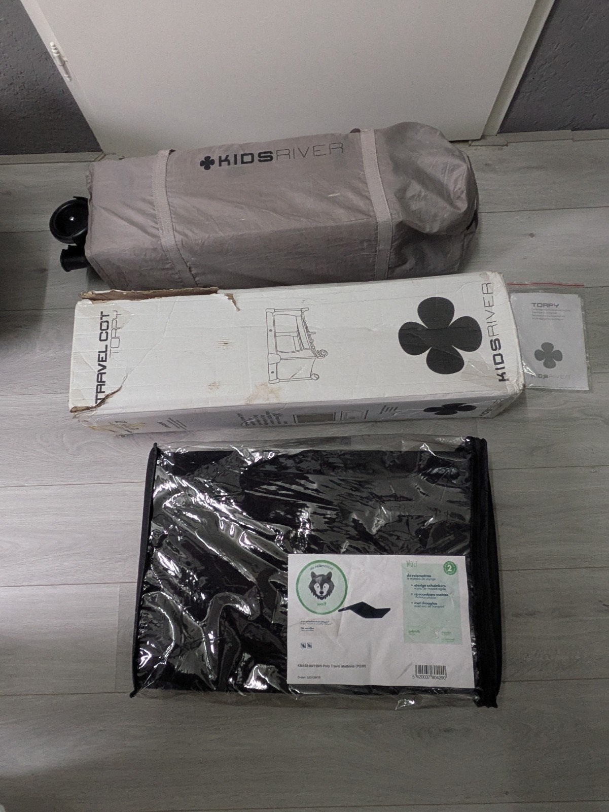 Kidsriver Torpy reisbedje inclusief extra reismatras, Ophalen, Gebruikt, Reisbedje