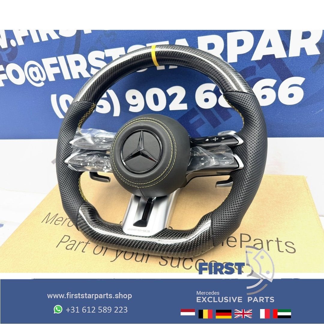 AMG CARBON STUUR + QUICK RESPONS KNOPPEN A35 A45 CLA45 C63 E, Gebruikt, -, Ophalen of Verzenden, -