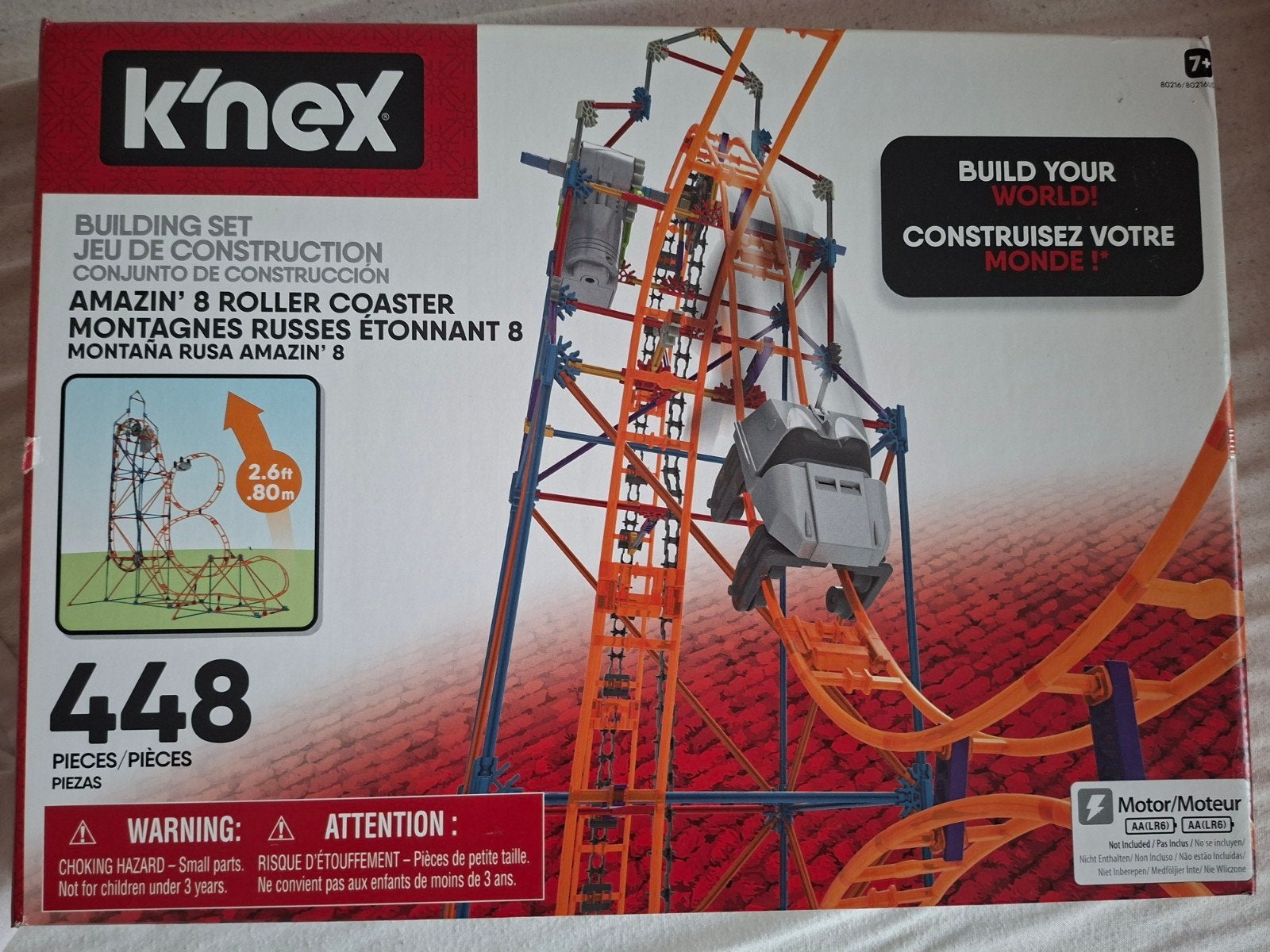K'nex Amazin' 8 Roller Coaster Bouwset - 448 onderdelen, Kinderen en Baby's, Speelgoed | Bouwstenen, Ophalen of Verzenden, Gebruikt
