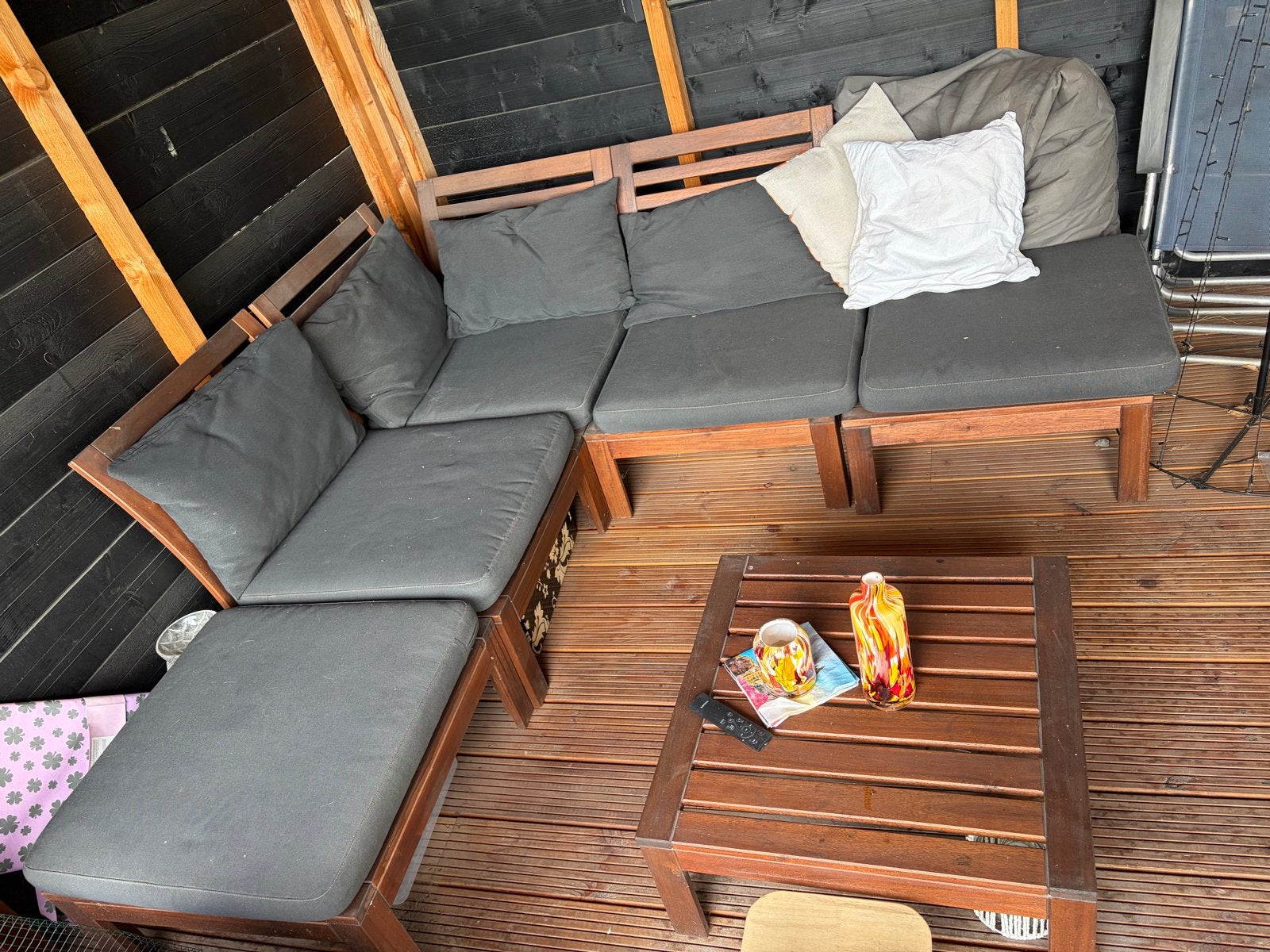 Ikea Applaro loungeset met kussens en salontafel, Tuin en Terras, Tuinsets en Loungesets, Ophalen, 5 zitplaatsen, Gebruikt, Loungeset