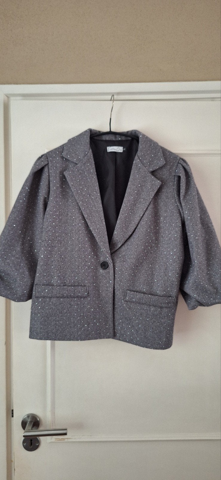 Korte blazer, Cotton Club, grijs/ glitter, S, nieuw!, Verzenden, Nieuw, Maat 38/40 (M), Grijs