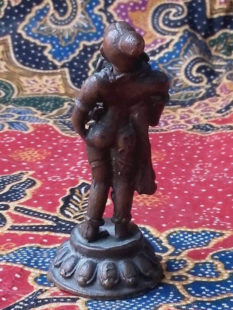 Mooi antiek brons beeldje uit India van Devi met simbalen., Antiek en Kunst, India, Handgemaakt, Ophalen of Verzenden, Brons