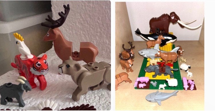 Lego dier €1,90-30 hert mammoet koe schaap lam varken tijger, Ophalen of Verzenden, Zo goed als nieuw