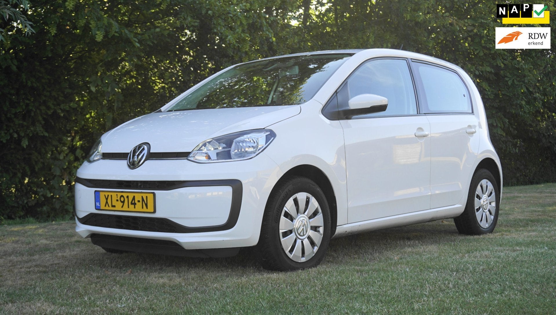 Volkswagen Up! 1.0 BMT move up! 5 drs Airco blue tooth, Voorwielaandrijving, Stof, Gebruikt, Wit