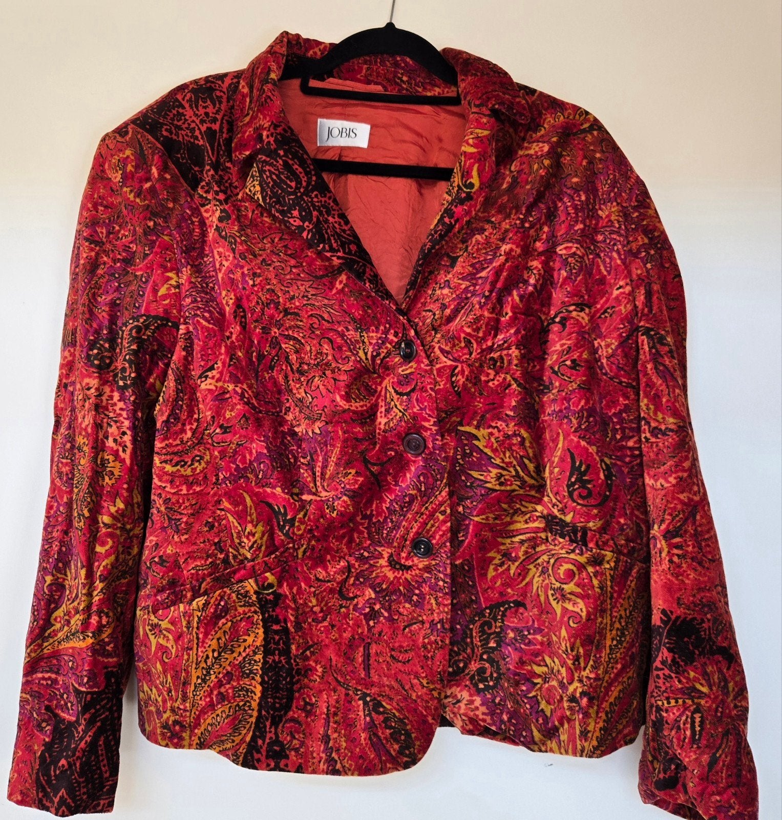 Jobis Velvet Blazer Maat 40 - Multicolour Print, Maat 38/40 (M), Meerkleurig, Ophalen of Verzenden, Zo goed als nieuw