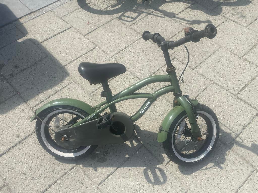 Harley kinderfiets 14 inch - Groen, Ophalen of Verzenden, Gebruikt, Terugtraprem, Minder dan 16 inch