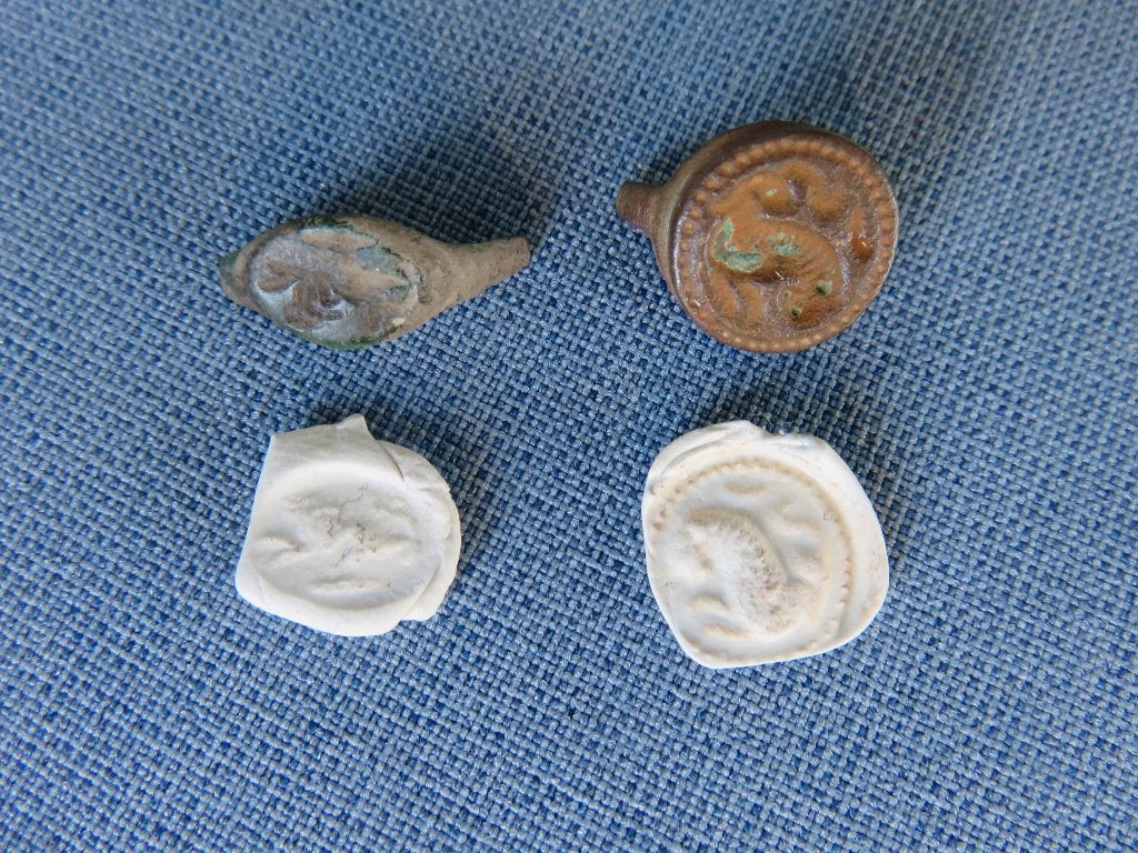 Romeinse rijk - zegelringen - 2000 jaar oud - bodemvondsten, Sieraden, Tassen en Uiterlijk, Ophalen of Verzenden, Brons, Ring