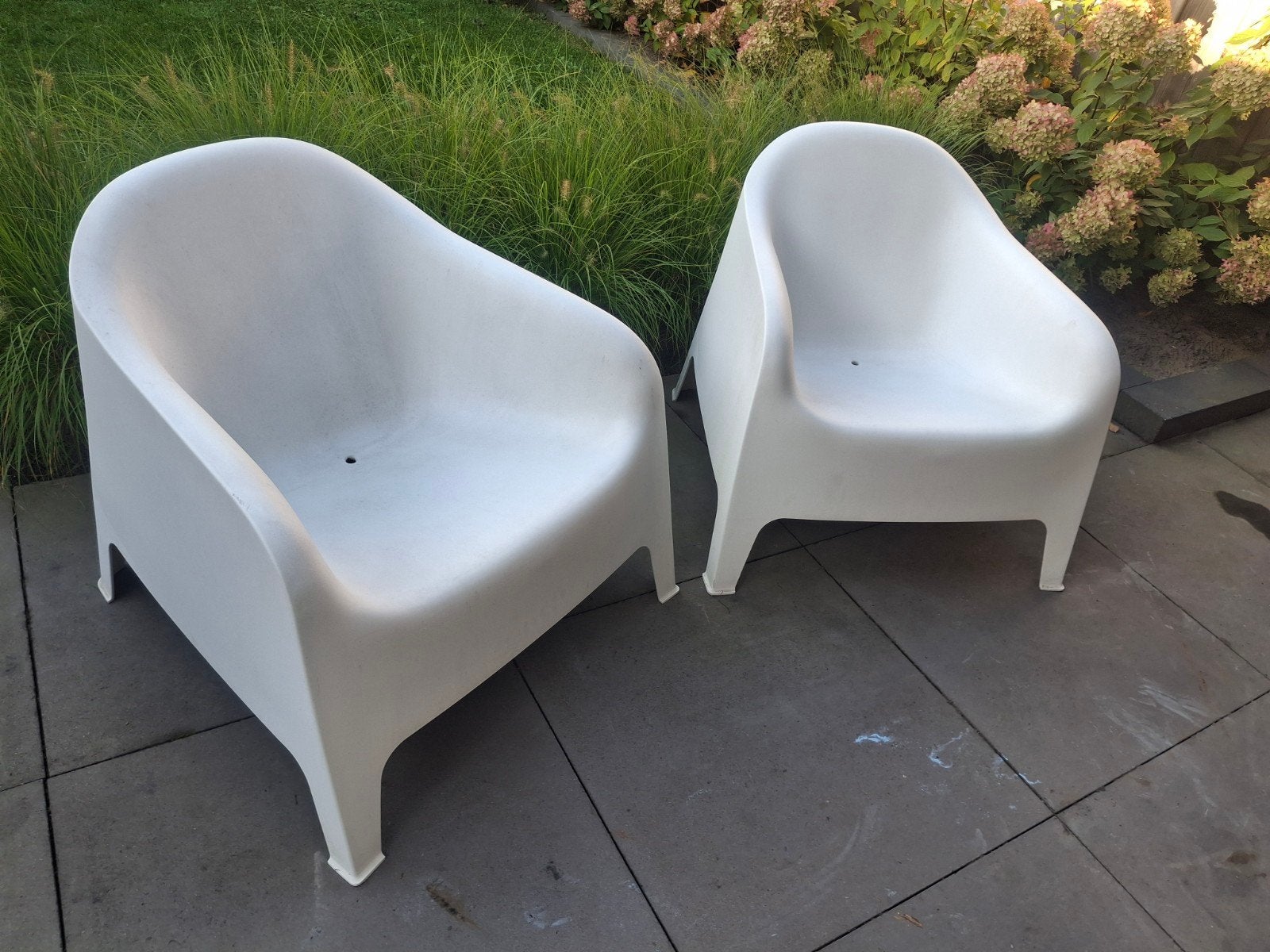 IKEA Skarpö Tuinstoelen - Wit Kunststof, Ophalen, Gebruikt, Kunststof, Stapelbaar